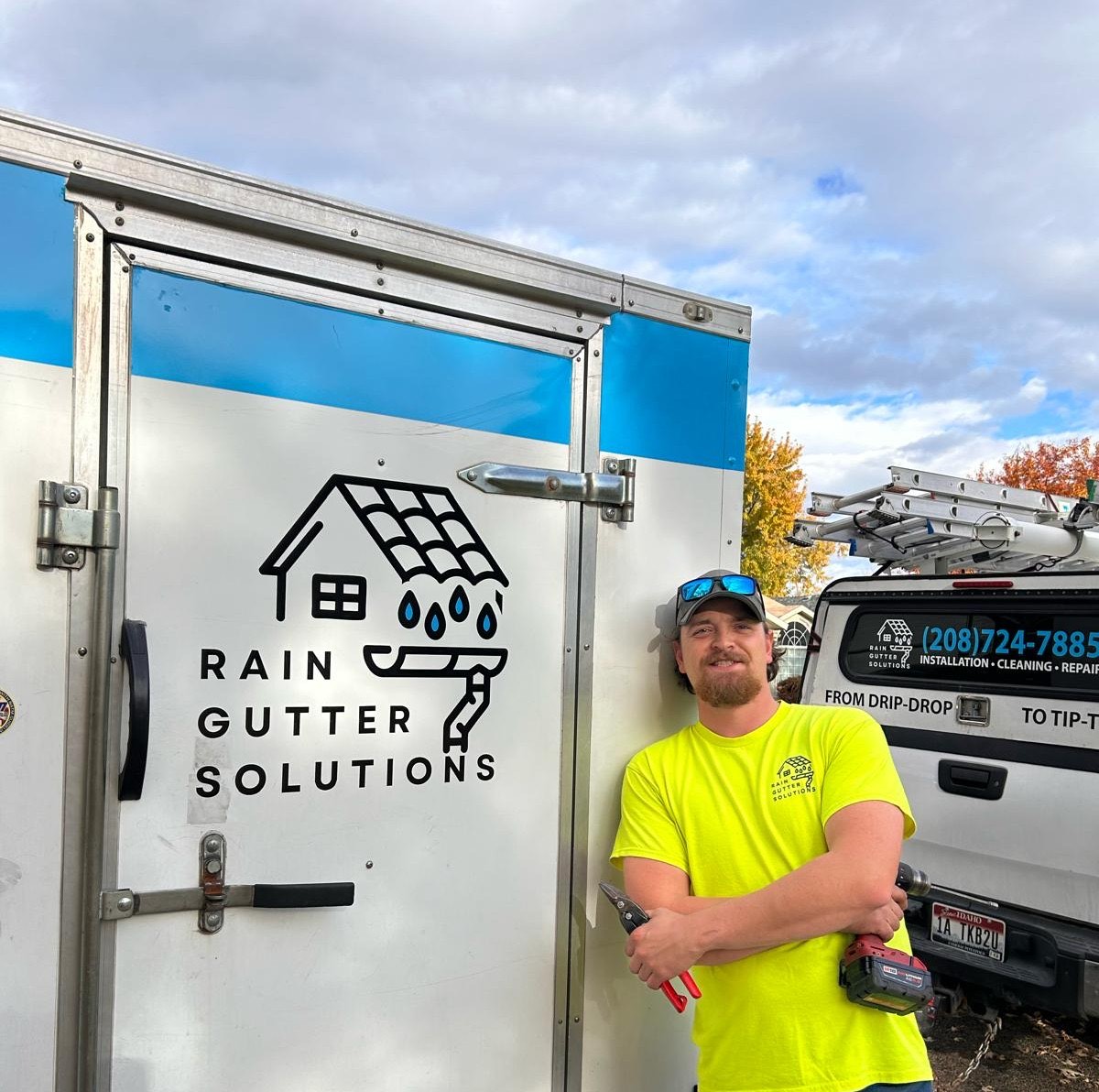 Rain Gutter Solutions founder on a Treasure Valley job site